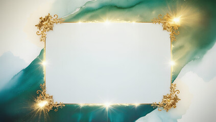 Lake green and glow gold frame