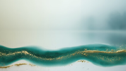 gradient lake green and gold powder background