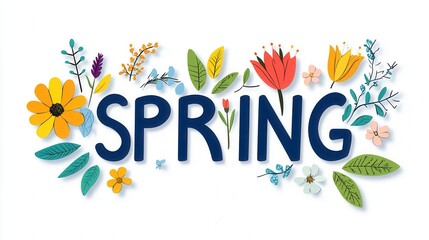 SPRING crafted from pink and yellow tulips with scattered petals