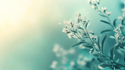 Delicate White Blossoms on a Branch in Spring