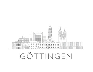 Obraz premium Göttingen skyline cityscape vector illustration