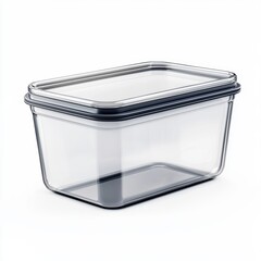 3D icon food storage container with a transparent lid, isolated on a white background 