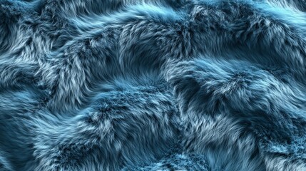 Fototapeta premium The image is of a blue fur with a wave pattern