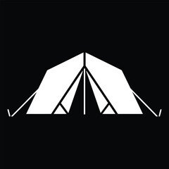 Tent Silhouettes and Line Art Illustrations