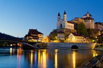 Panoramic view of Aarburg Castle near Zurich, Switzerland