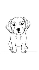 Fototapeta premium Elegant Line Drawing of a Puppy