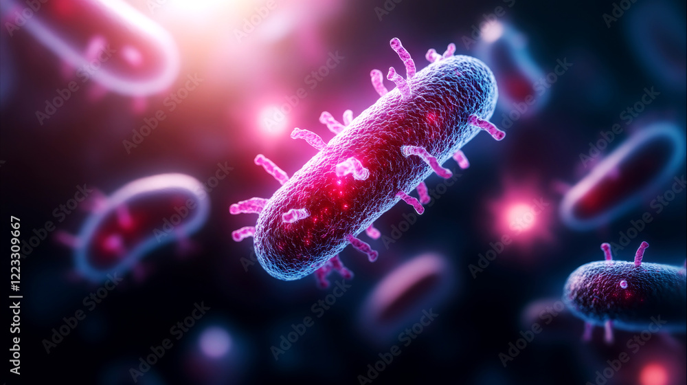 Poster bacteria under the microscope exploring microbial life in a laboratory setting scientific research c