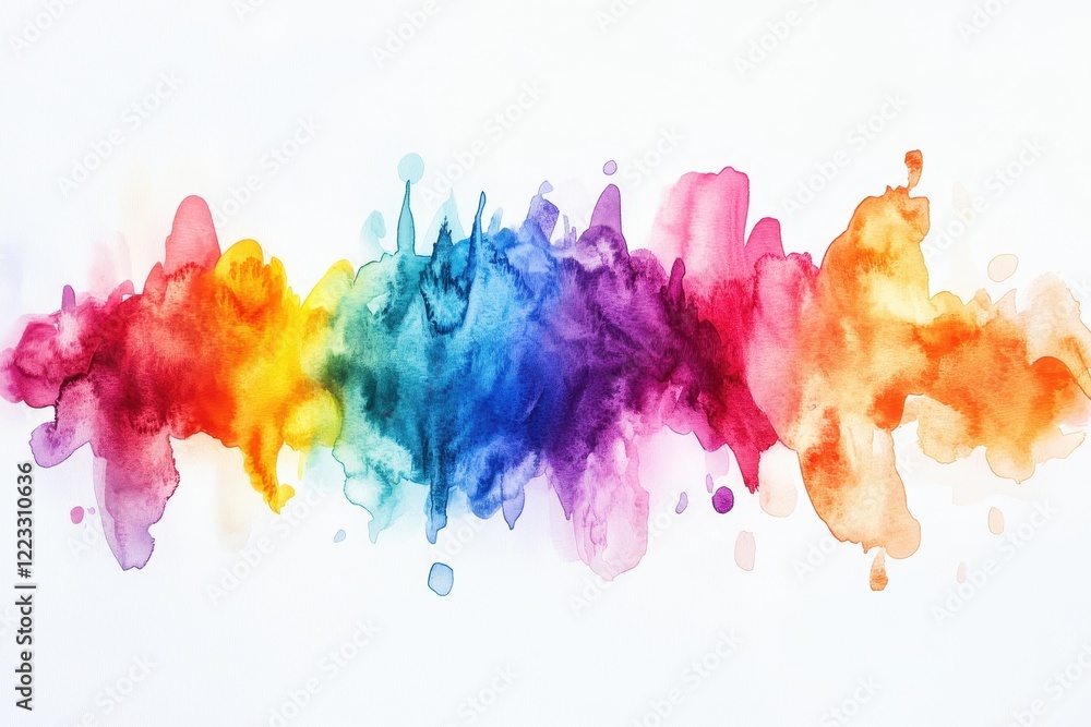 Aufkleber Colorful abstract waves of watercolor flowing together in harmony creating a vibrant visual experience suitable for backgrounds or art projects