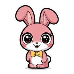 cute bunny with comic cartoon