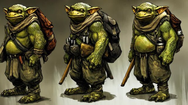 Creative depiction of a goblin character exploring fantasy adventures in a mystical setting