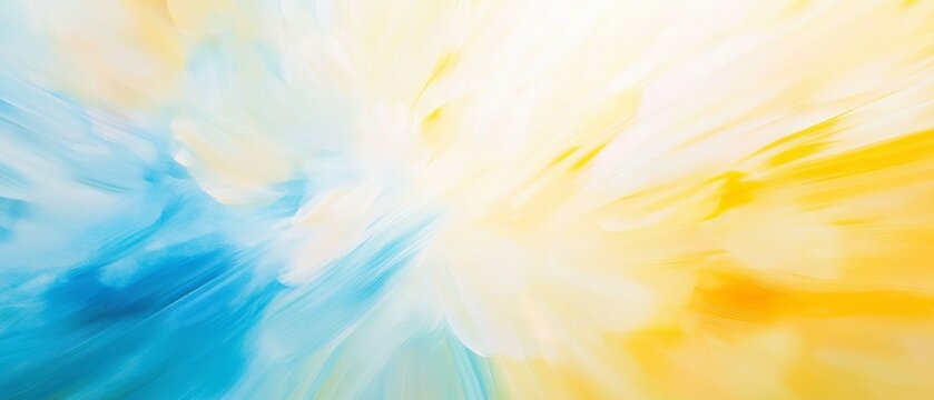 Abstract Brush Painting Background In Blue And Yellow