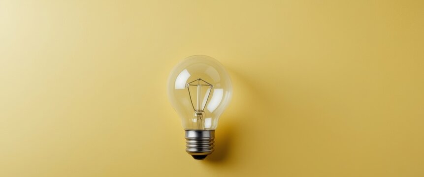 thinking light bulb on yellow paper , copy space concept for wallpaper or background.