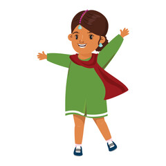 Joyful Indian girl spreading happiness with open arms, perfect for Holi celebration themes