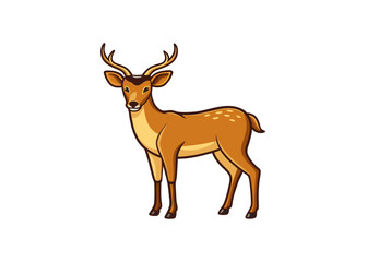 Obraz premium Set of silhouettes male and female red deer in different poses Vector illustration
