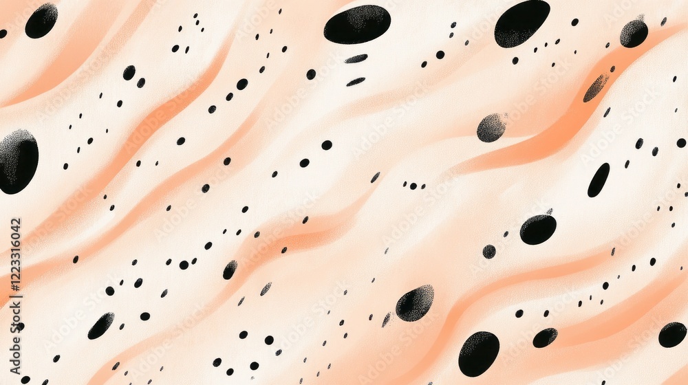Aufkleber Soft strokes create a warm canvas of gentle waves and rounded shapes, inviting viewers into a tranquil, minimalistic world of color and form. The artwork inspires contemplation and peace