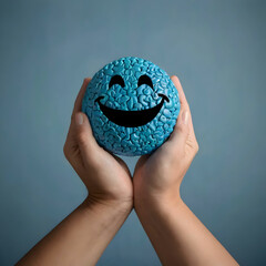 Hands Holding a Symbol of Positive Mental Health"