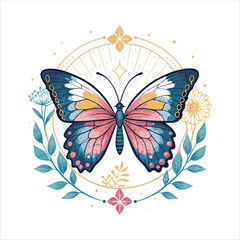 Butterfly abstract modern gradient logo