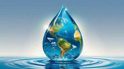Obraz premium Water and Nature Conservation: Earth in Precious Drops