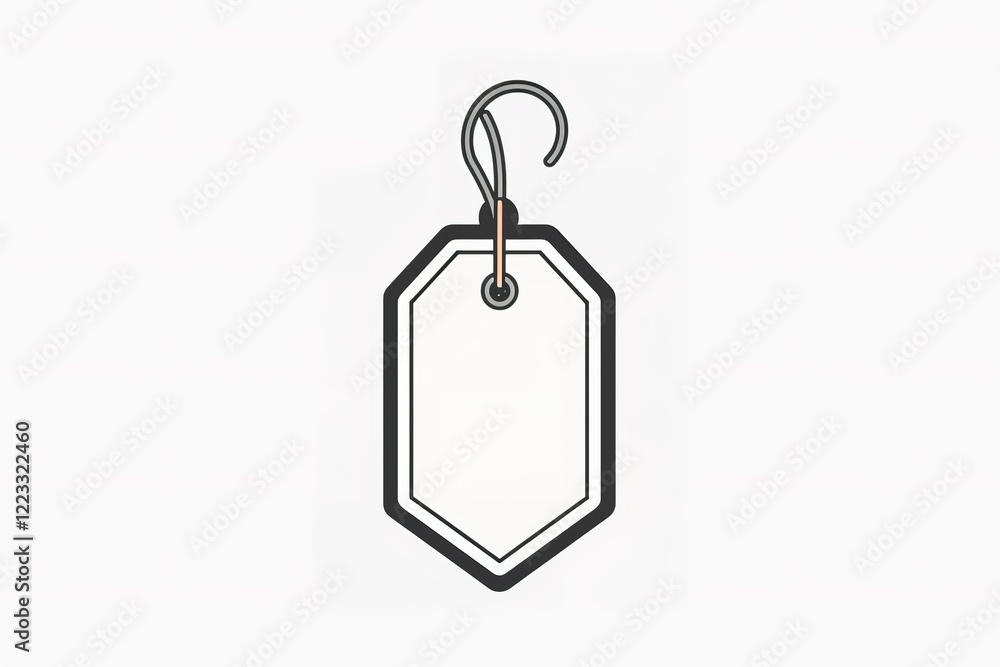 Poster blank tag with string, ready for text or design.