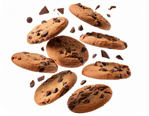 cookies with chocolate on white