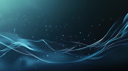 Abstract Teal Wave Particle Background Design
