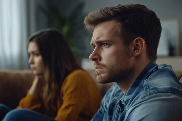 Generative AI Image of Family Couple in Conflict Highlighting Emotional Tension and Family Issues