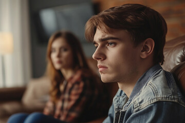 Generative AI Image of Family Couple in Conflict Highlighting Emotional Tension and Family Issues