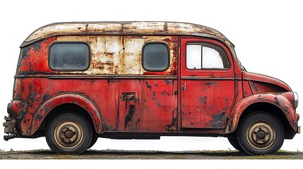 Rusty Vintage Van: A Relic of Time