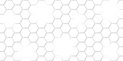 Abstract seamless honeycomb hexagon background. Geometric texture white gray pattern design.
