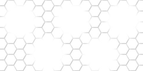 Fototapeta premium Abstract seamless honeycomb hexagon background. Geometric texture white gray pattern design. 