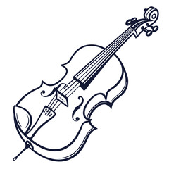 Obraz premium cello image on a white background 