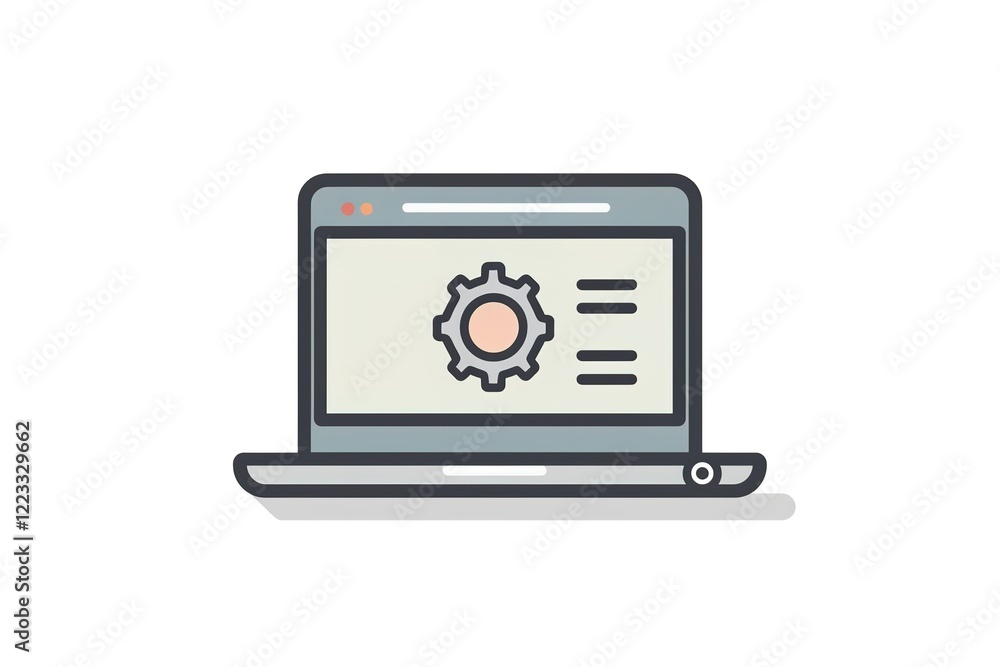 Poster laptop displaying settings and configuration options