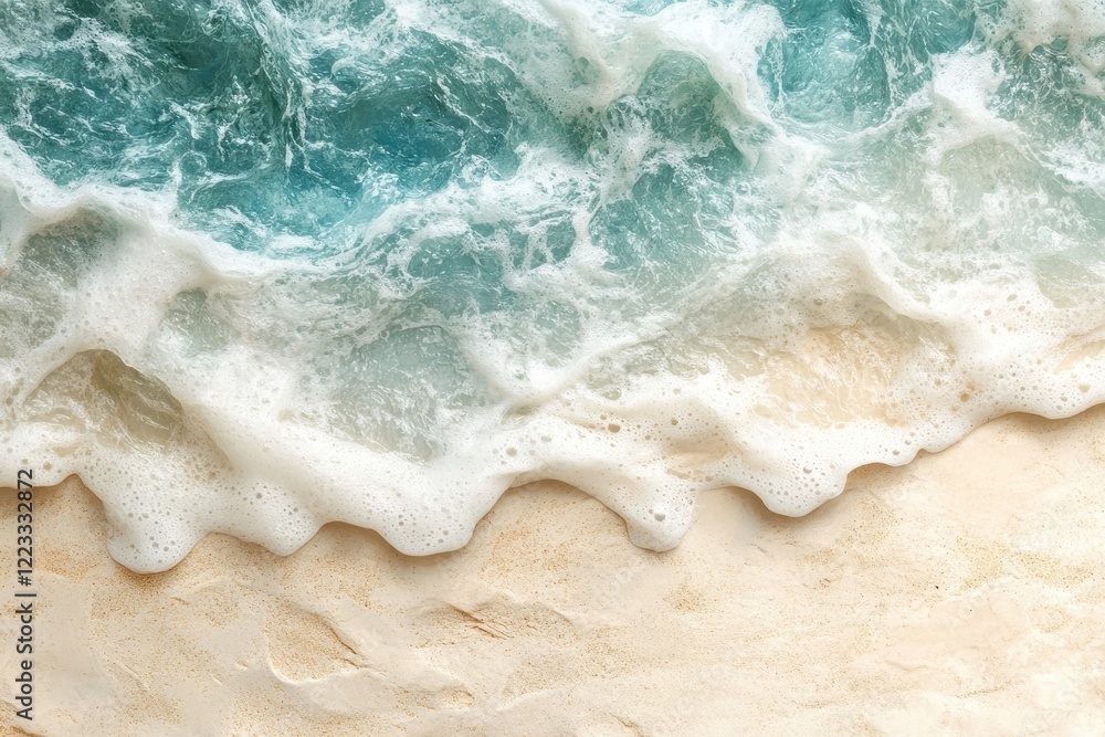 Aufkleber textured abstract landscape with soft colors resembling ocean waves at sunset in a serene atmosphere