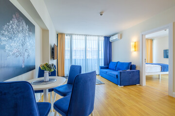 Interior of living room in modern flat apartments