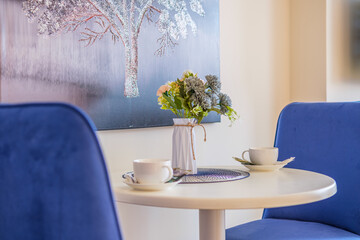 Interior of living room in modern flat apartments