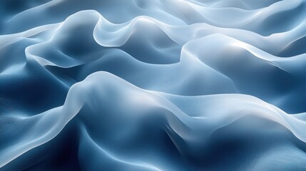 Obraz premium Abstract Blue Fabric Waves: Serene Texture and Smooth Undulations