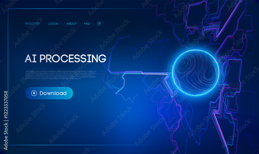 Fototapete ai automation and process optimization. business ai data mining concept. machine learning and data a