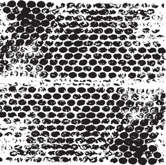 Monochrome texture composed of irregular graphic elements. Distressed uneven grunge background. Abstract vector illustration. Overlay for interesting effect and depth. Isolated on white background.