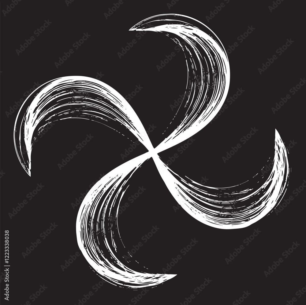 Poster circular black and white pattern. texture composed of irregular geometric elements. distressed uneve