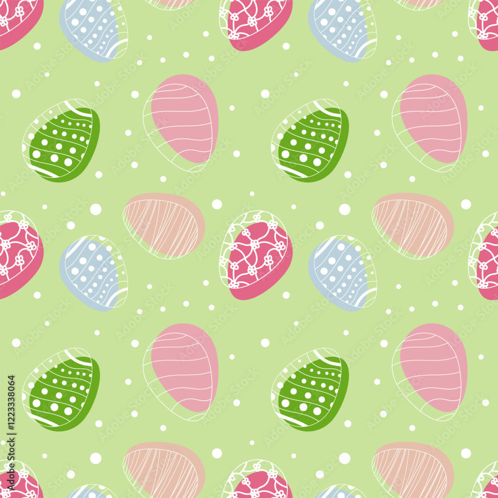 Poster seamless pattern with easter eggs. easter seamless pattern icons with colorful eggs. eps 10