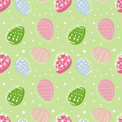 Seamless pattern with Easter eggs. Easter seamless pattern icons with colorful eggs. Eps 10