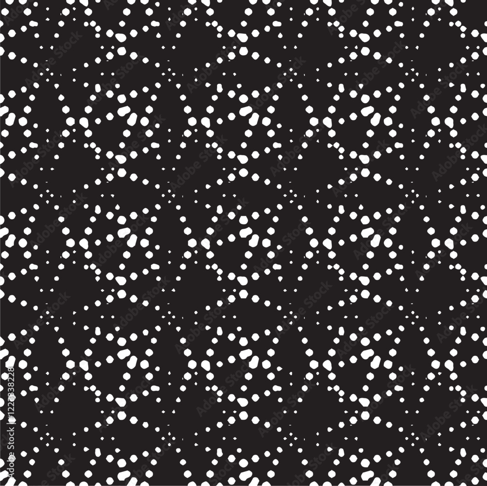 Poster black and white tileable pattern. grunge worn damask pattern design. distressed fabric texture. over