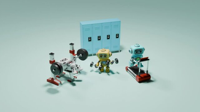 Robot working out on the Gym 3D loop