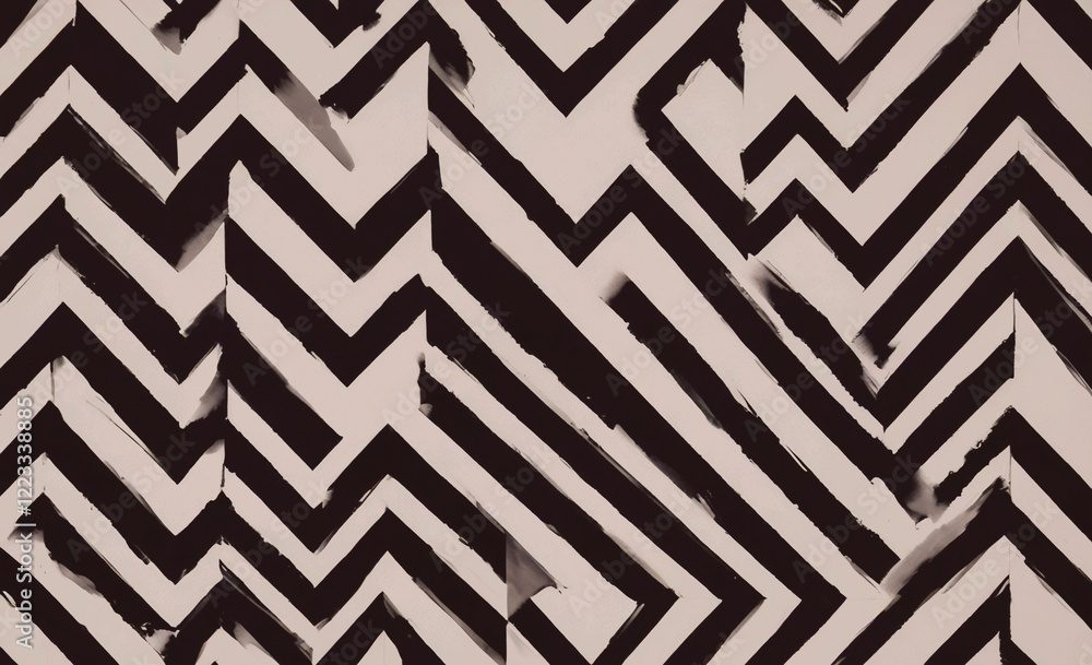 Aufkleber A black and white striped pattern with a zigzag design. The pattern is made up of many small squares and triangles