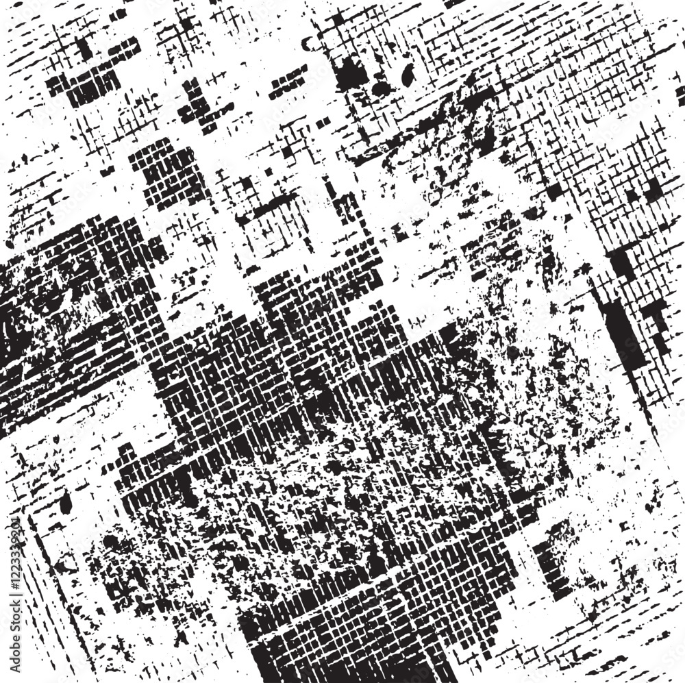 Poster monochrome texture composed of irregular graphic elements. distressed uneven grunge background. abst