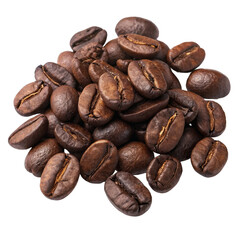 Roasted Coffee Beans Pile, Isolated on Transparent Background, High-Resolution Image, Food Photography, Coffee, Beans, Texture