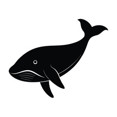Whale Silhouette Vector Art and Black Whale Illustration Design