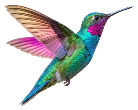 colorful hummingbird isolated on transparent background - Powered by Adobe