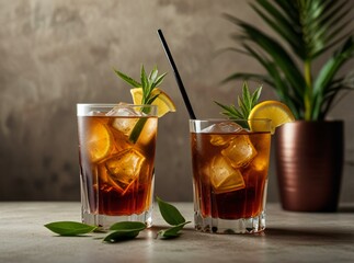 cocktail with lime and mint