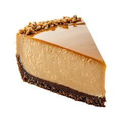 Peanut Butter Cheesecake Piece Isolated on Transparent Background